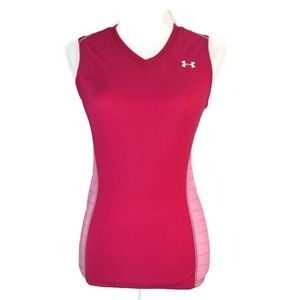 UNDER ARMOUR HEAT GEAR Womens Top Sz L Hot Pink